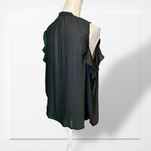 Maeve ‘Liesel Ruffled Cold Shoulder Blouse’ in Black Size Small - Picture 13 of 16